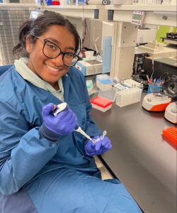 Maya Patel at her DGS internship at Dartmouth Health in New Hampshire